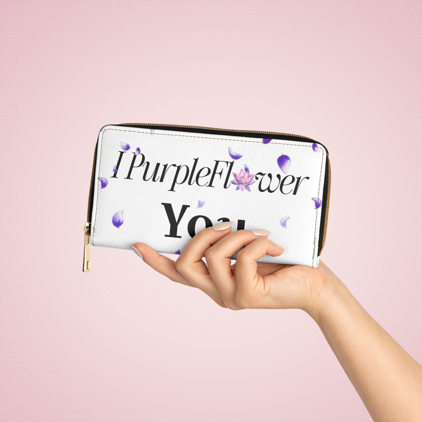 I PurpleFlower You - Zipper Wallet