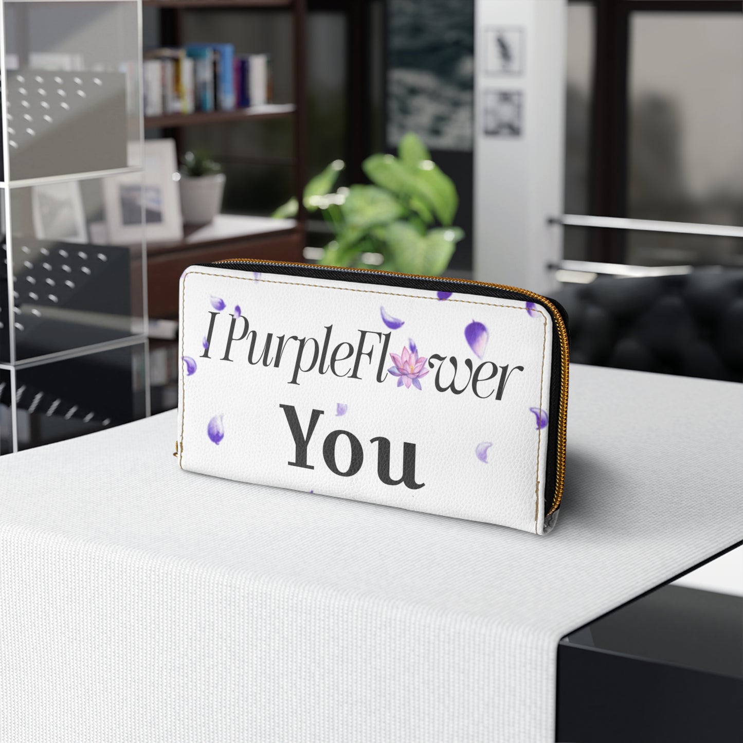 I PurpleFlower You - Zipper Wallet