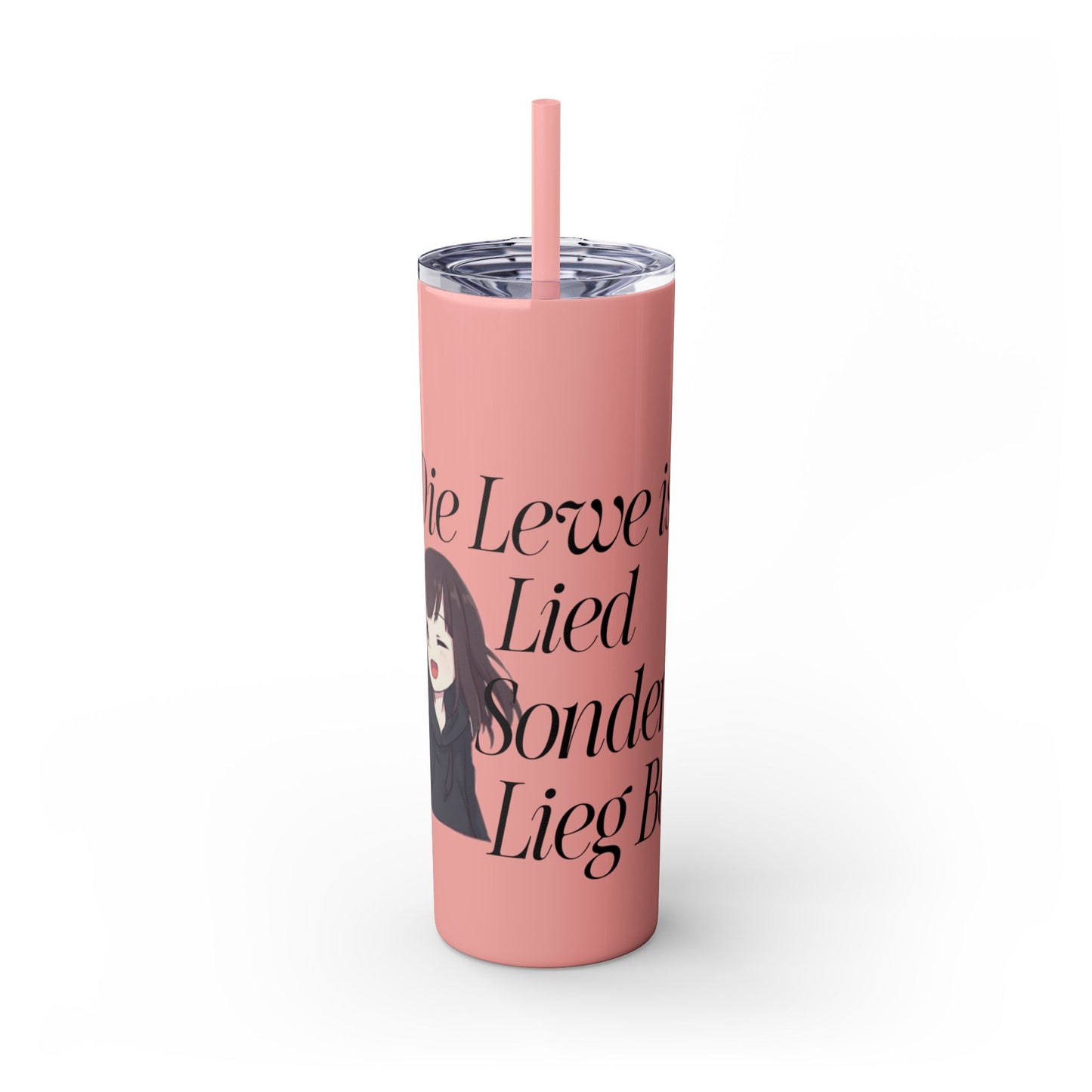 Lieg Bek - Skinny Tumbler with Straw, 20oz