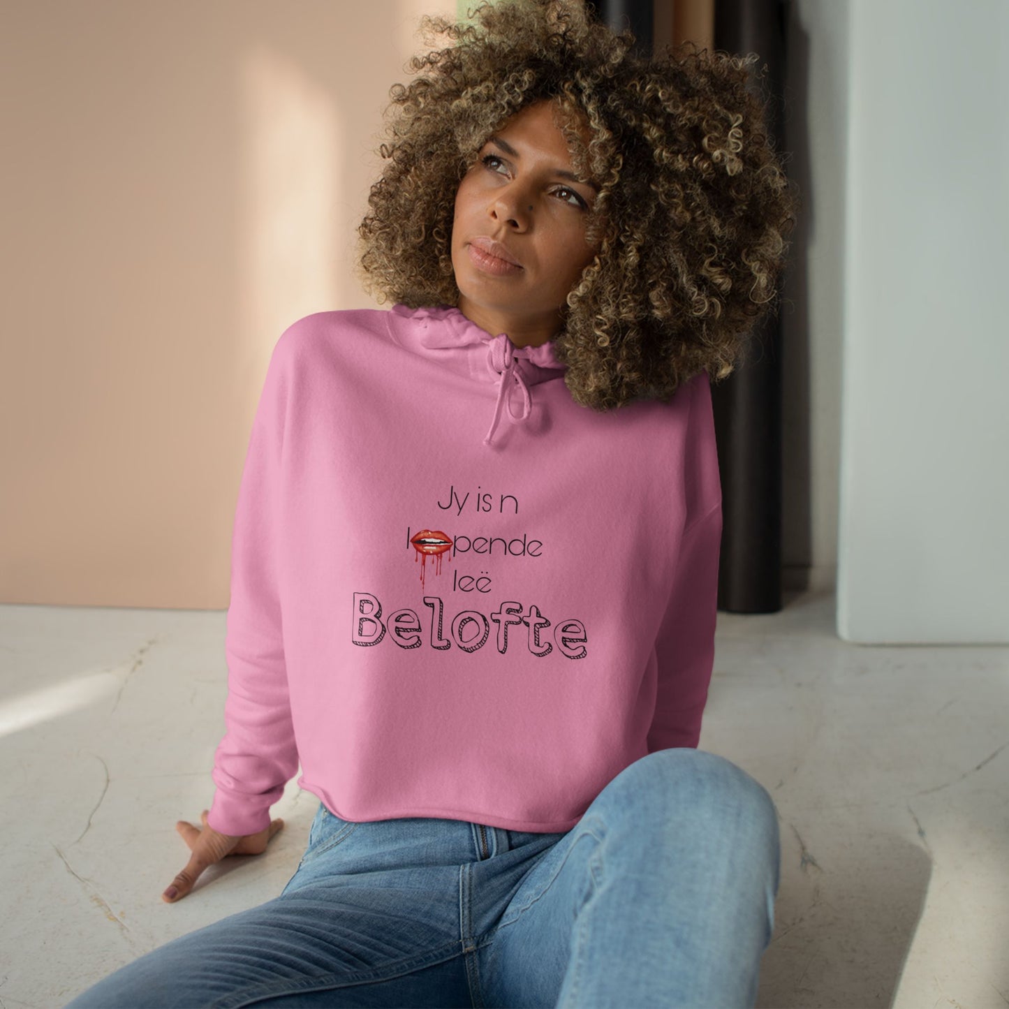 Jy is n loopende leë belofte - Crop Hoodie