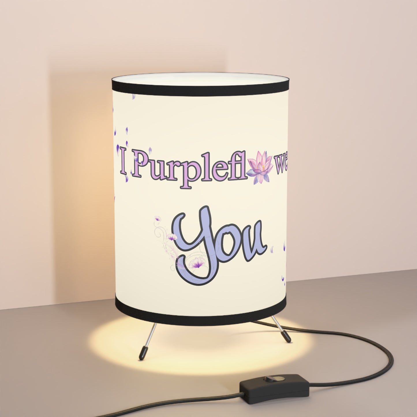 I PurpleFlower You - Tripod Lamp with High-Res Printed Shade, US\CA plug