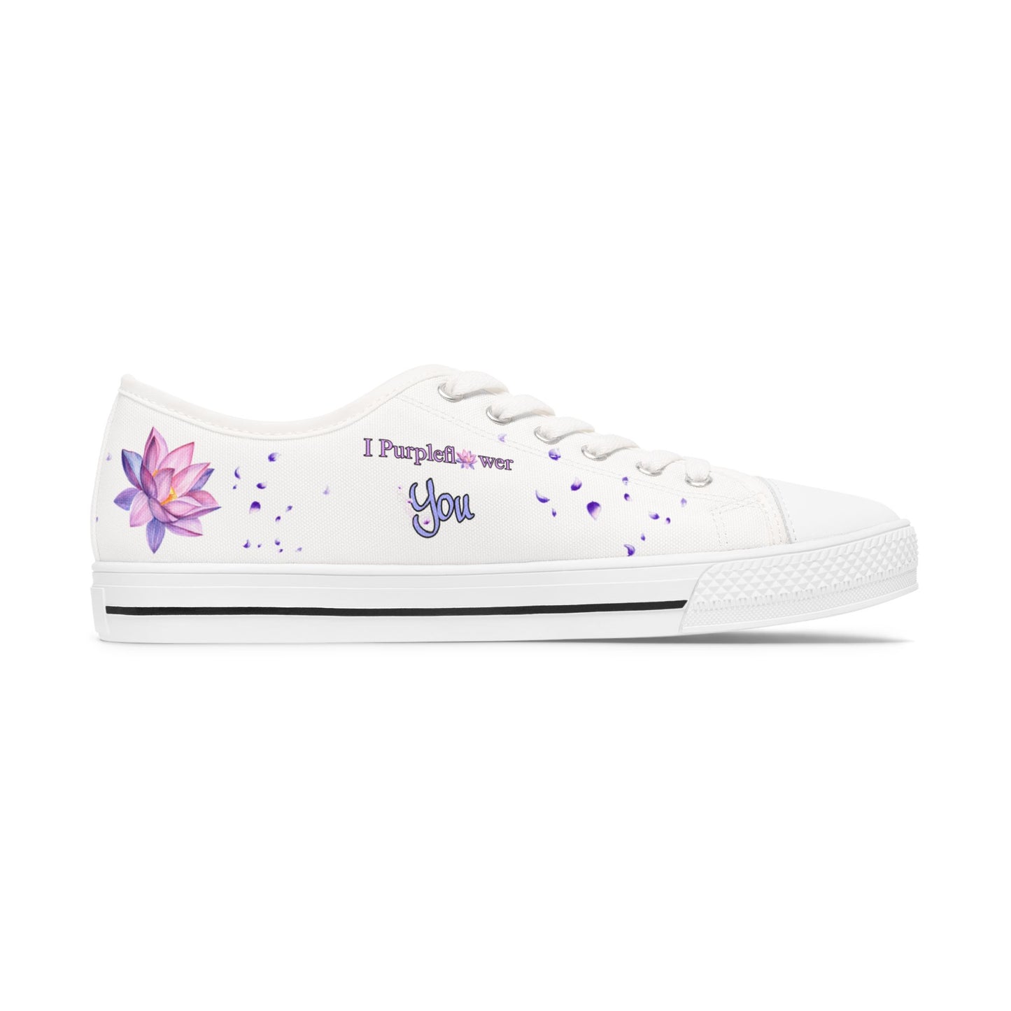 I Purpleflower You - Women's Low Top Sneakers