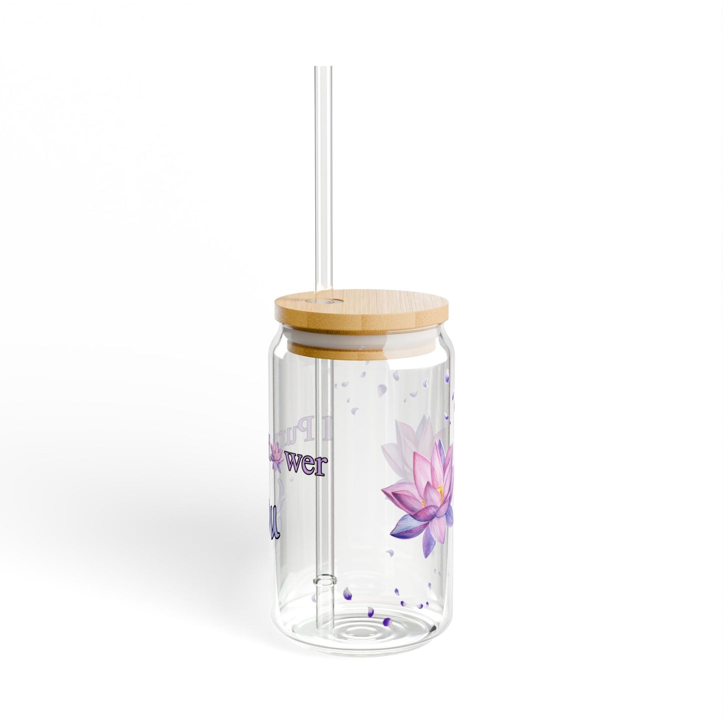 I PurpleFlower You - Sipper Glass, 16oz