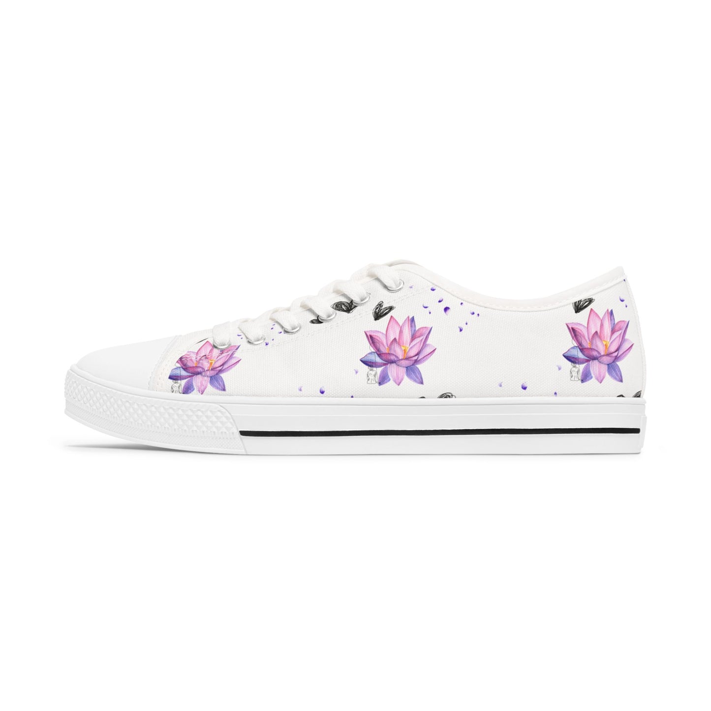 I Purpleflower You - Women's Low Top Sneakers