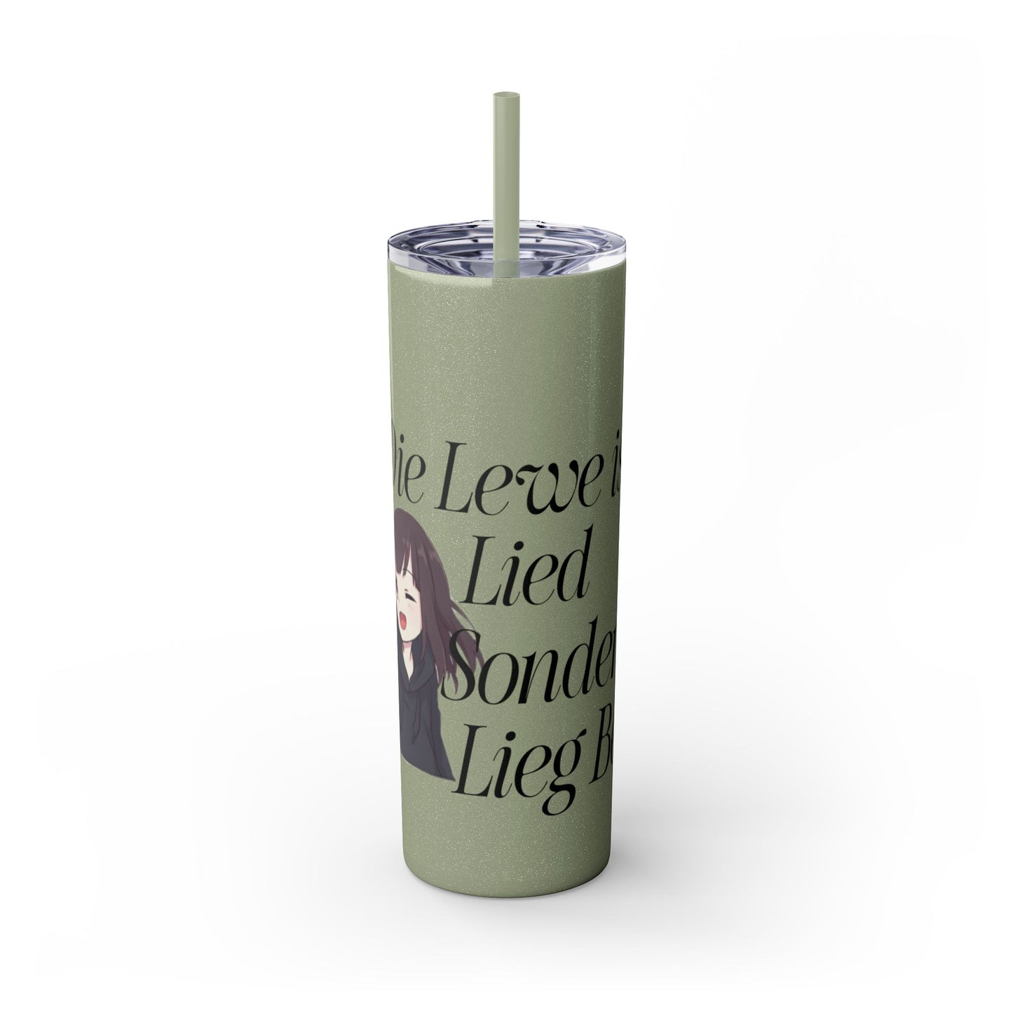 Lieg Bek - Skinny Tumbler with Straw, 20oz