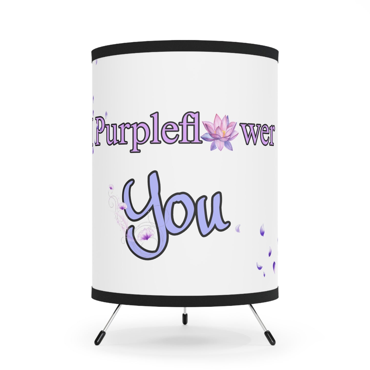 I PurpleFlower You - Tripod Lamp with High-Res Printed Shade, US\CA plug