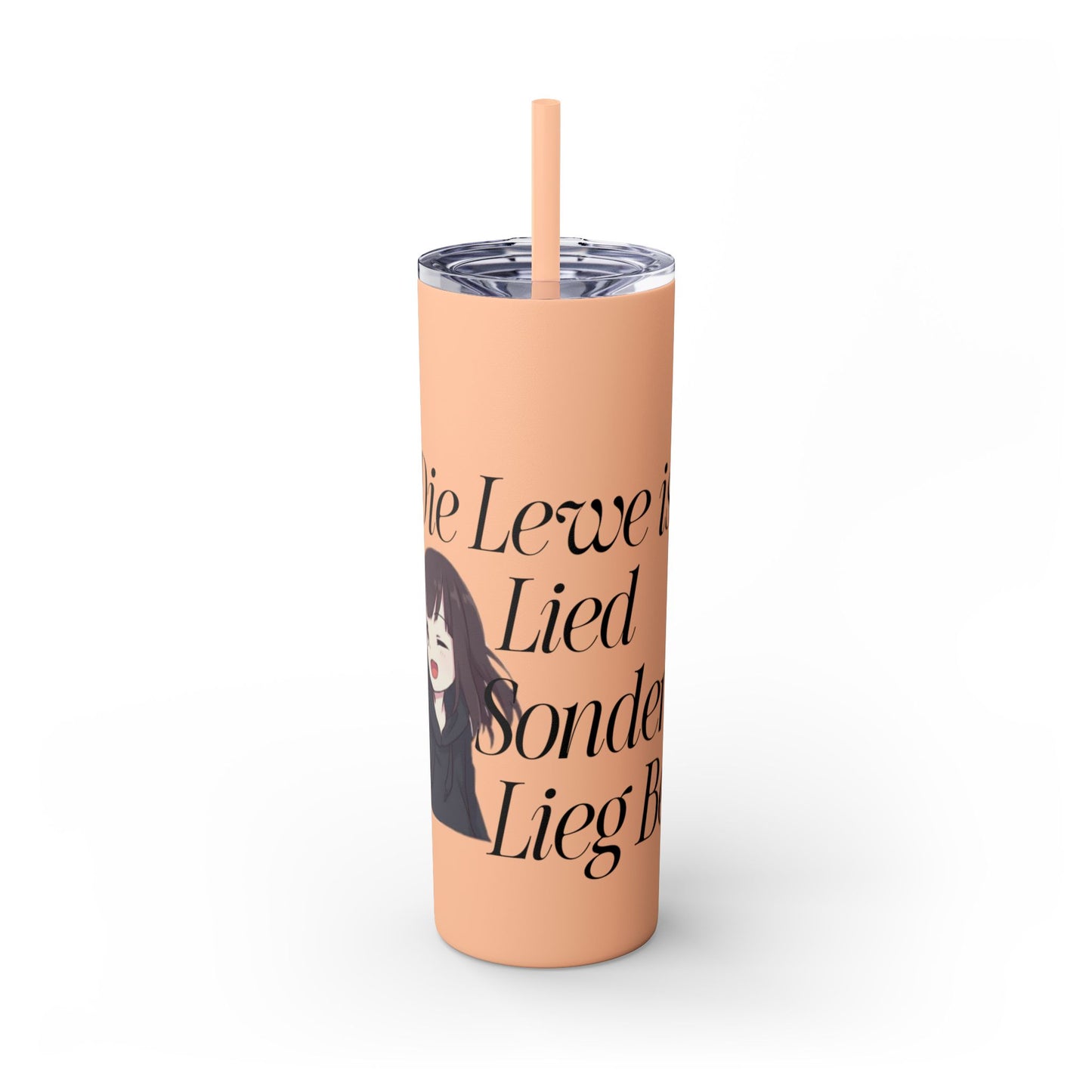 Lieg Bek - Skinny Tumbler with Straw, 20oz