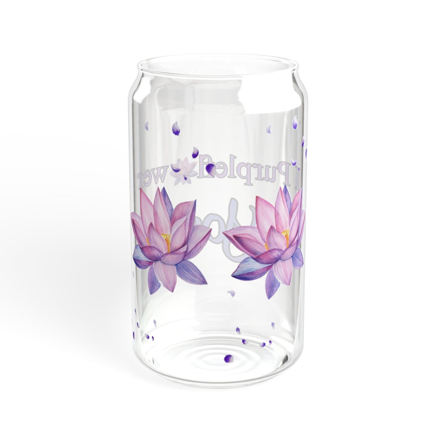 I PurpleFlower You - Sipper Glass, 16oz