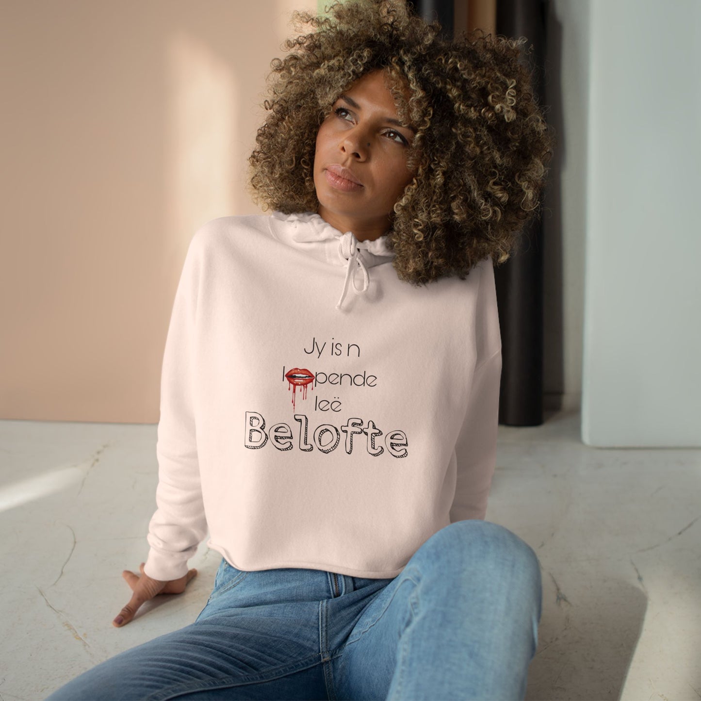 Jy is n loopende leë belofte - Crop Hoodie