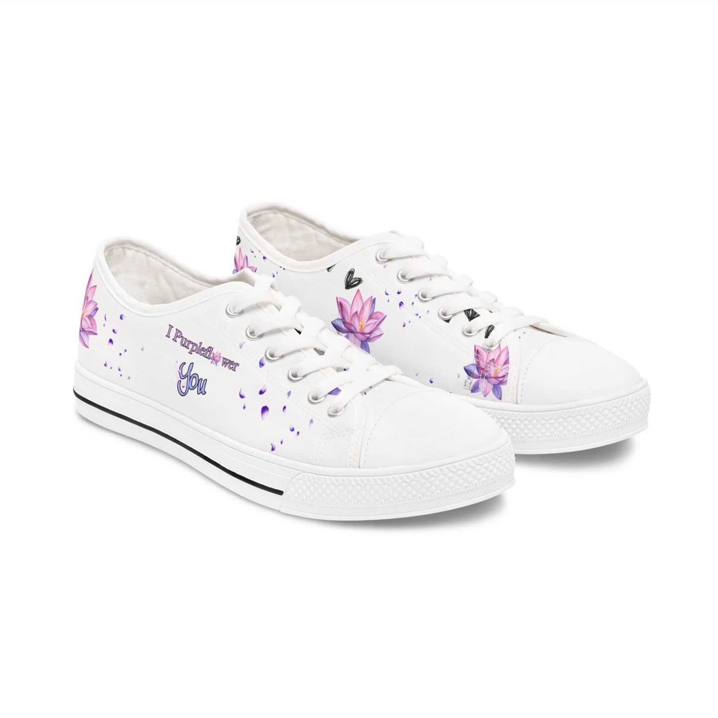 I Purpleflower You - Women's Low Top Sneakers