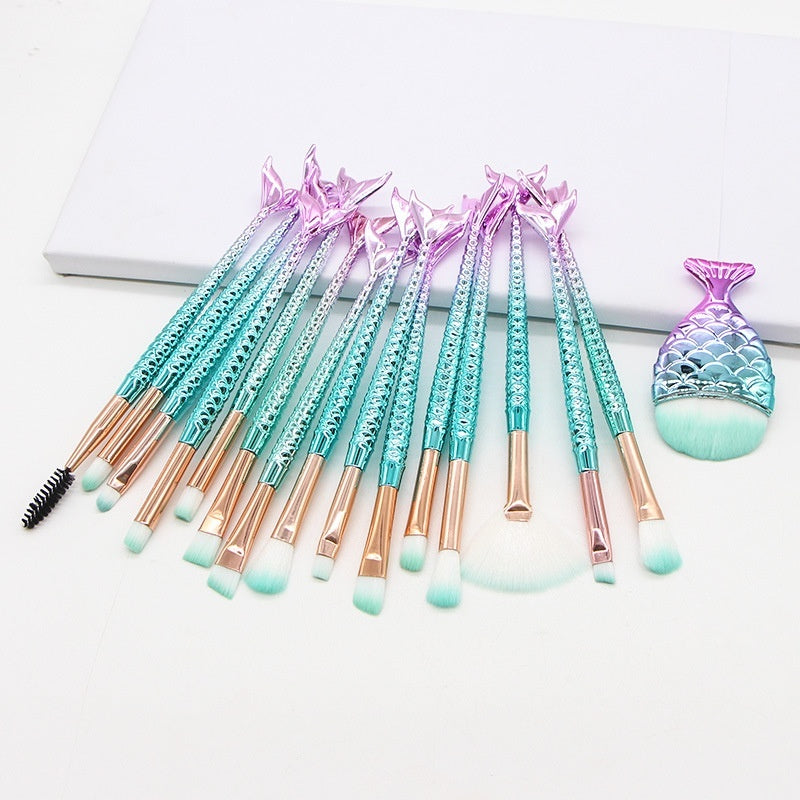 10 Mermaid Makeup Brushes Suit Beauty Tools Hot Selling Product Makeup Brushes Combination